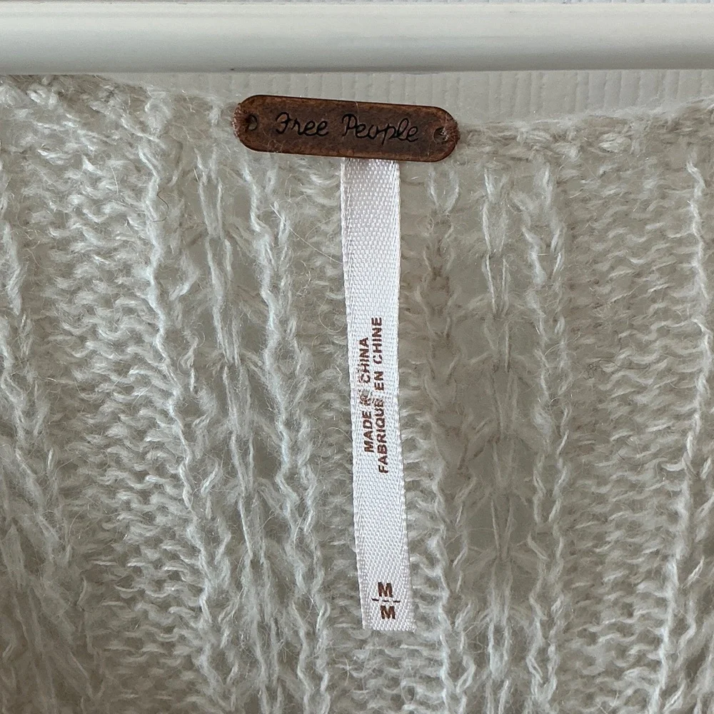 Free People Cream Long Sleeve Knit Dress - Picture 2 of 5